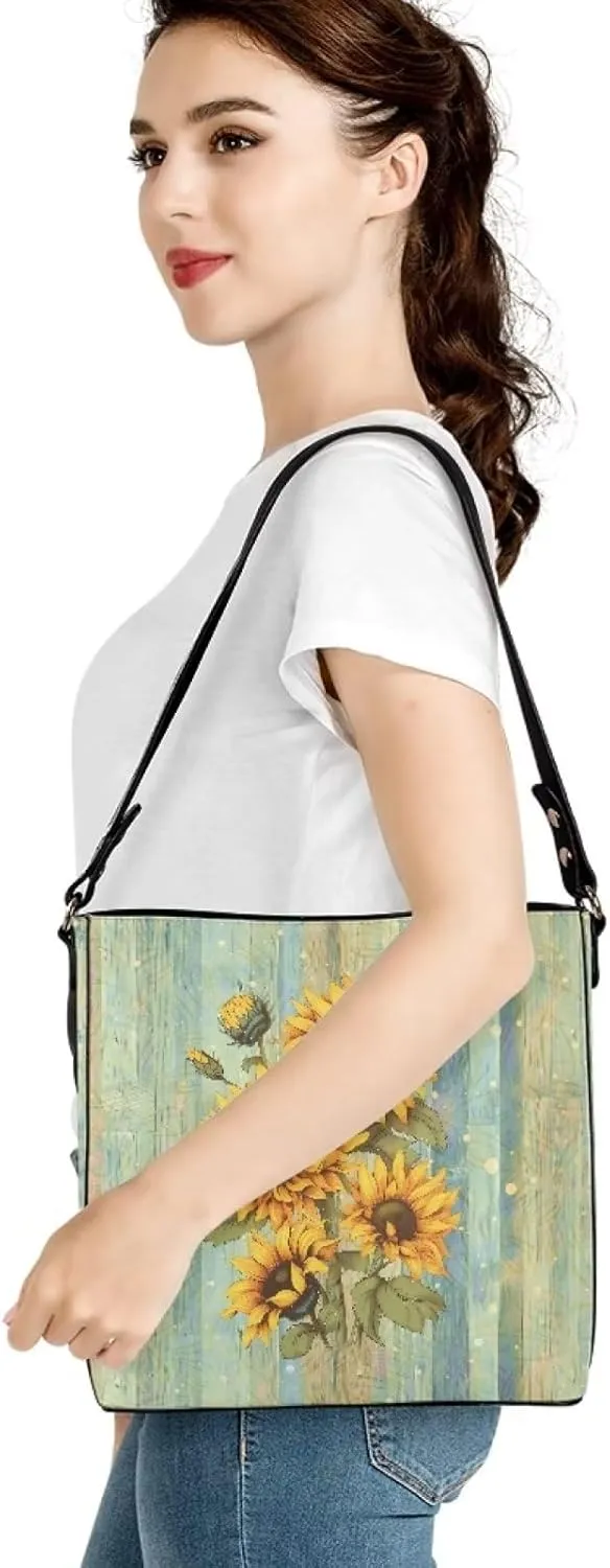 Waterproof Bucket Bags for Women, Crossbody Bag for Women Handbags PU Leather Shoulder Bags, 11x 4.5x 11.4