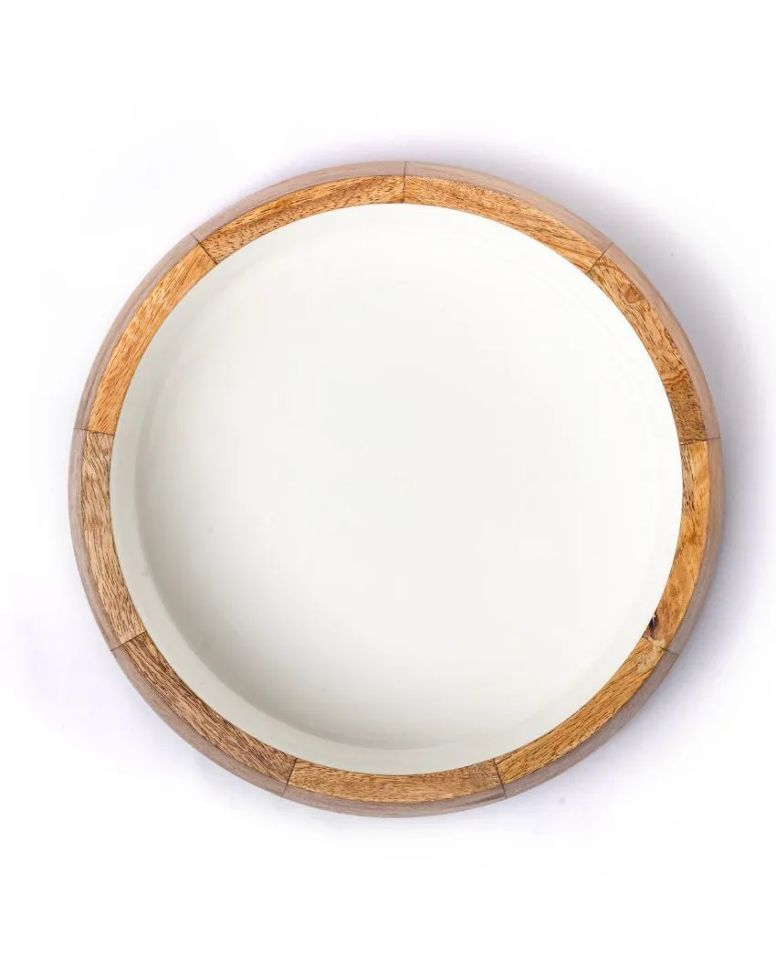 White Serving Wodden Bowl