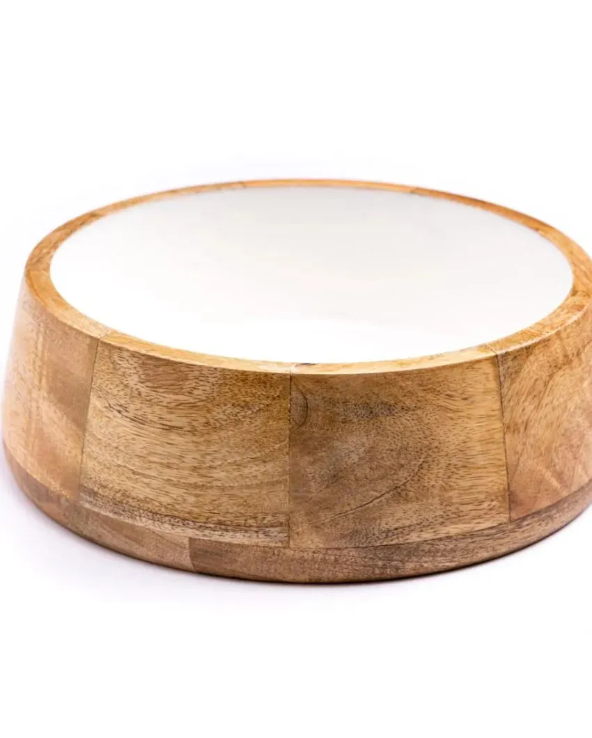 White Serving Wodden Bowl