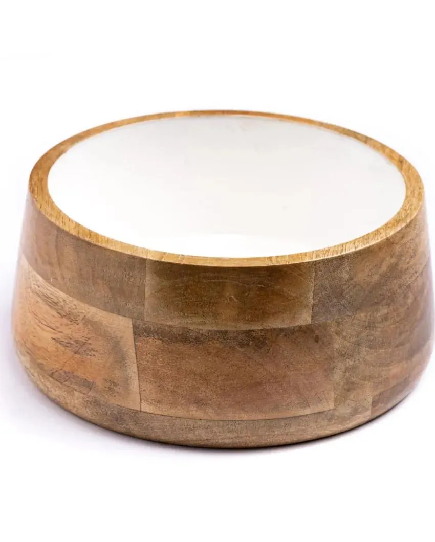 White Serving Wodden Bowl