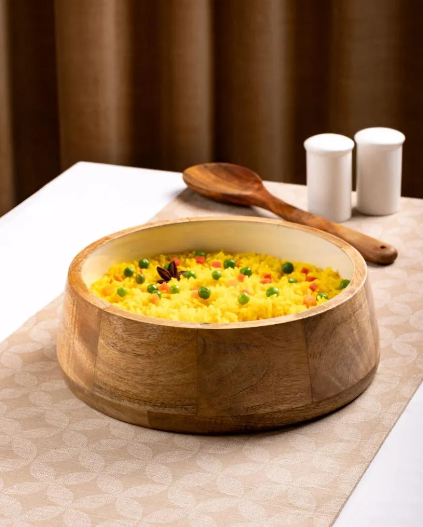 White Serving Wodden Bowl