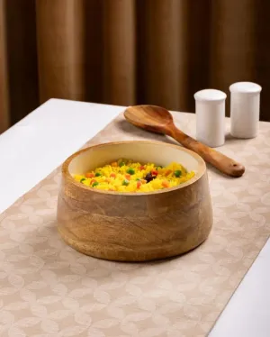 White Serving Wodden Bowl