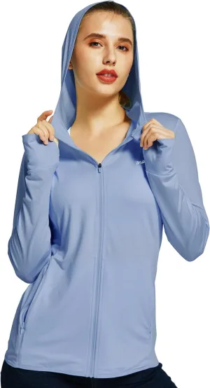 Willit Women's UPF 50  Sun Protection Shirts UV Long Sleeve Zip Hoodies SPF Lightweight Jacket Hiking Outdoor with Pockets