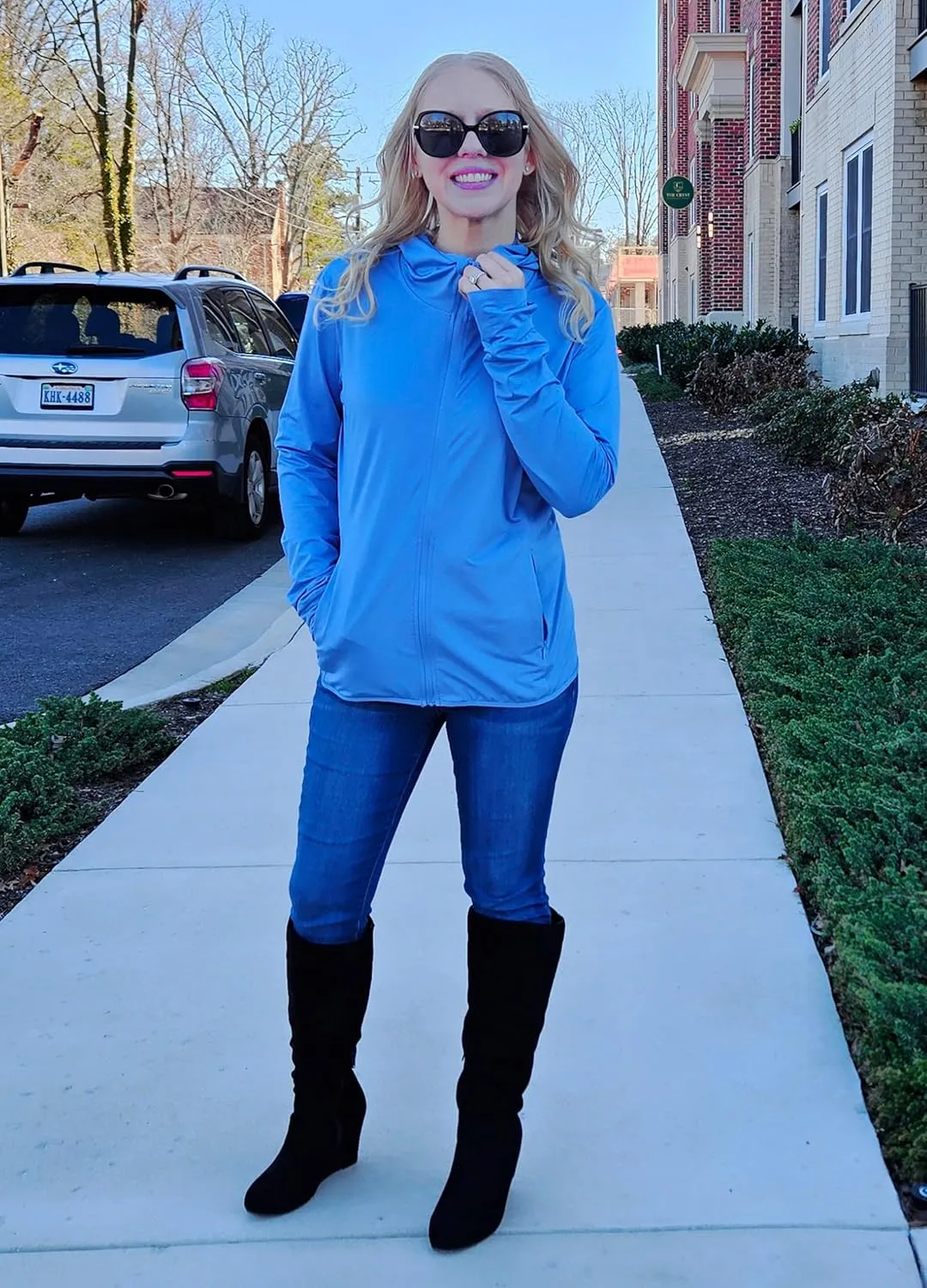 Willit Women's UPF 50  Sun Protection Shirts UV Long Sleeve Zip Hoodies SPF Lightweight Jacket Hiking Outdoor with Pockets