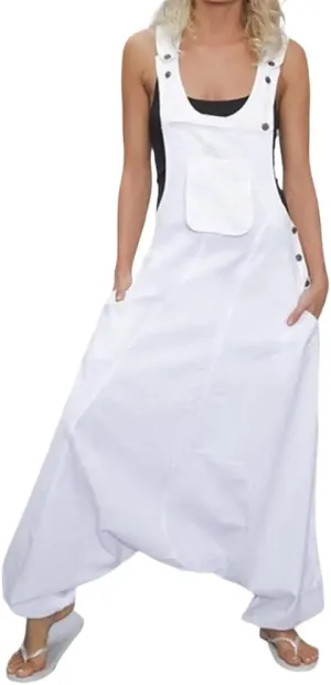 Women Jumpsuit Sleeveless Harem Pants Pocket Loose Workwear Long Jumpsuits Casual Female Rompers