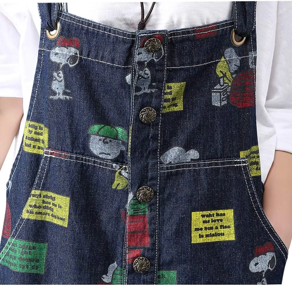 Women's Casual Loose Fit Jumpsuits Baggy Denim Bib Overalls