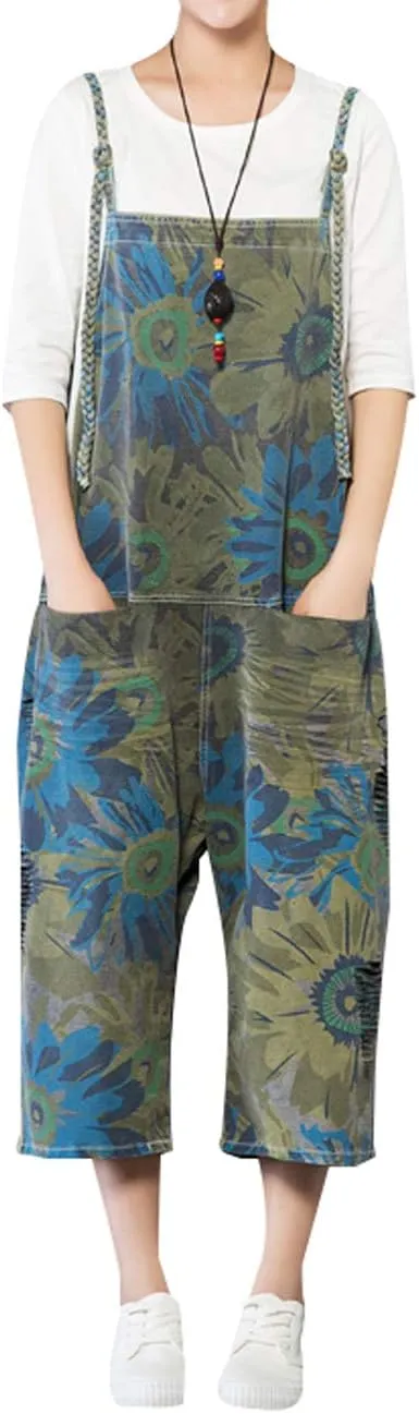 Women's Casual Loose Fit Jumpsuits Baggy Denim Bib Overalls