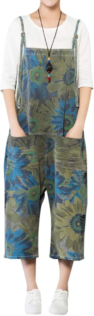 Women's Casual Loose Fit Jumpsuits Baggy Denim Bib Overalls