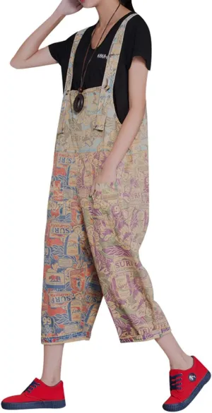 Women's Casual Loose Fit Jumpsuits Baggy Denim Bib Overalls