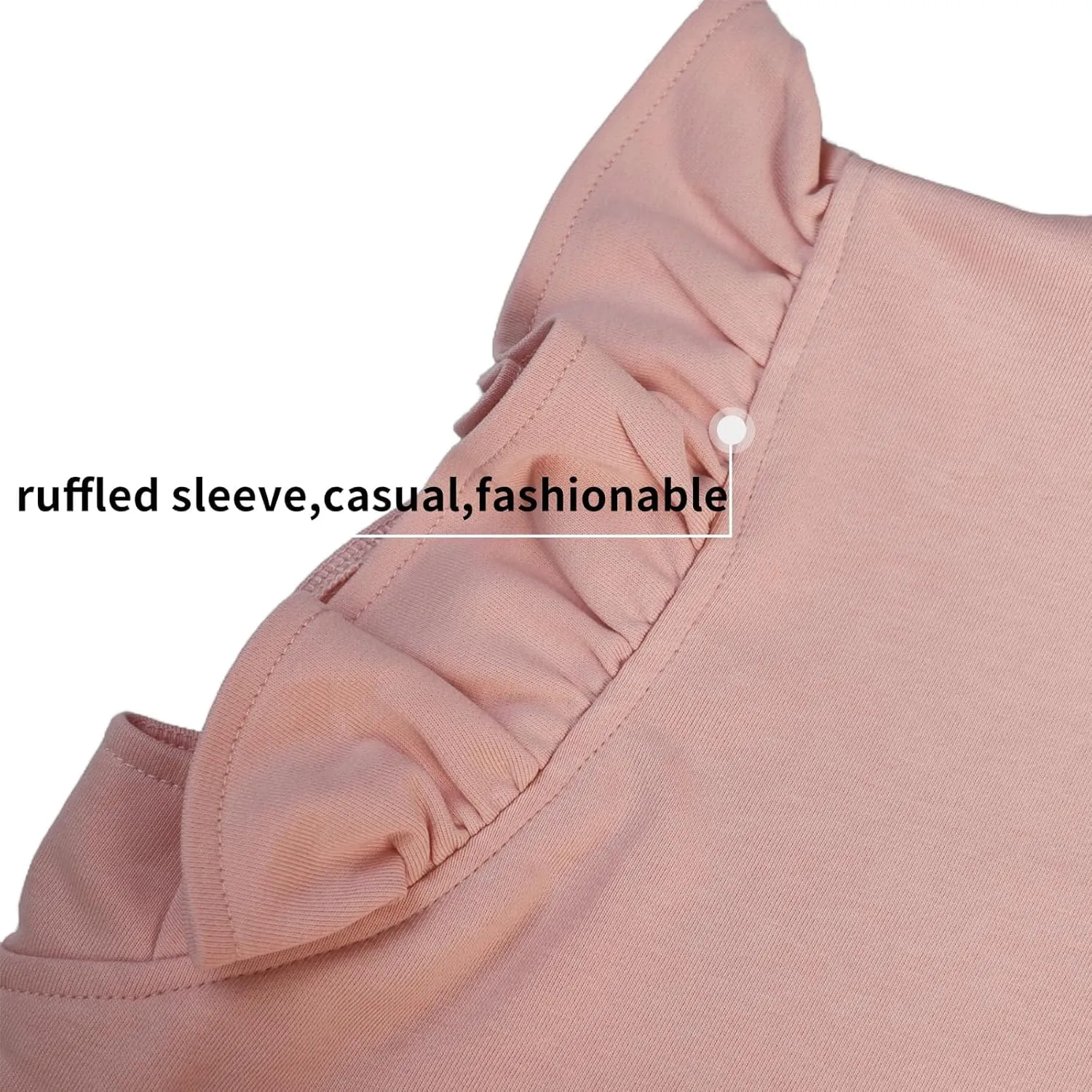 Women's Casual Ruffle Sleeve Mini Dress Soft Loose Fit Summer T-Shirt Dress with Flowy Hem