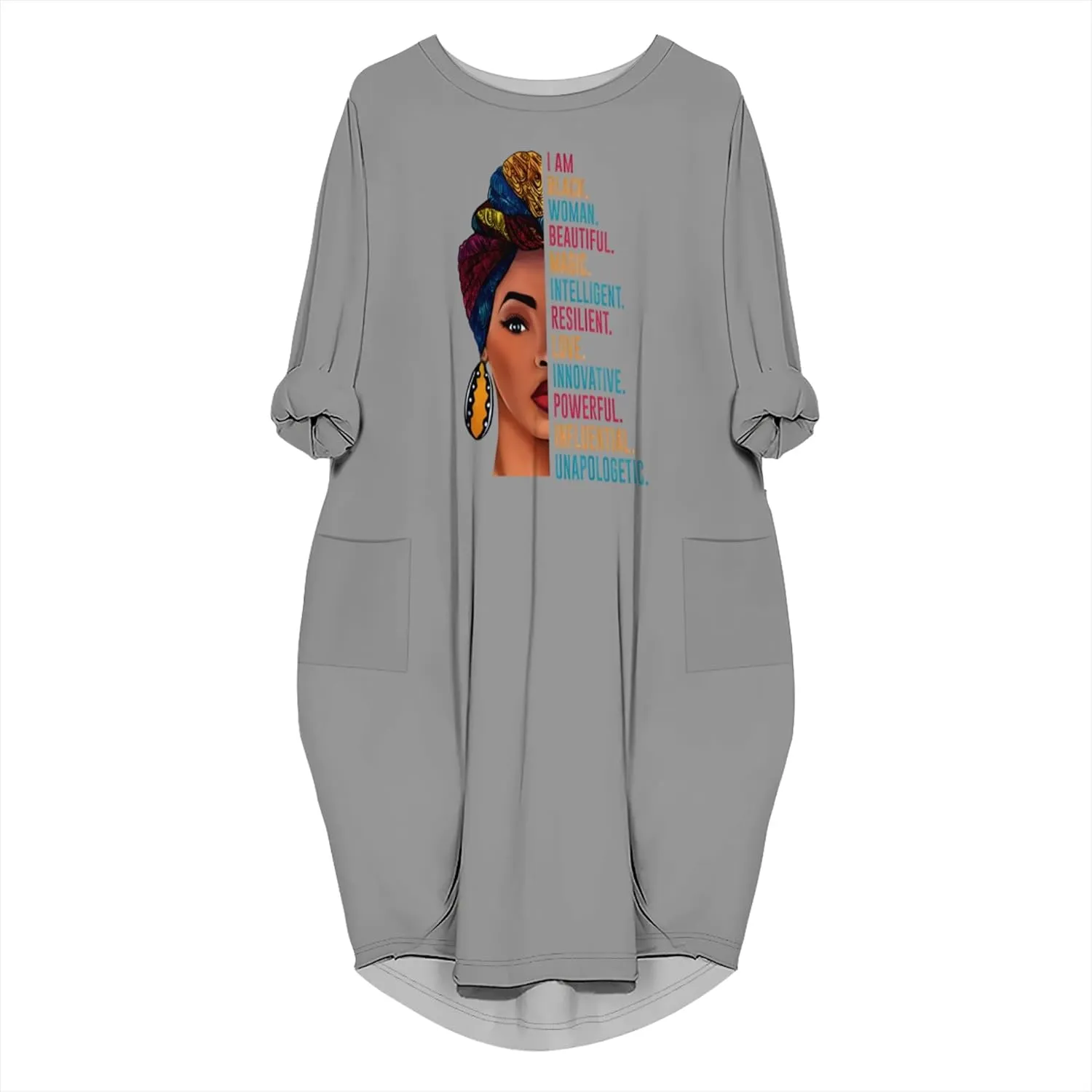 Women's Plus Size Dresses African Print Midi Dresses Long Loose Sundresses