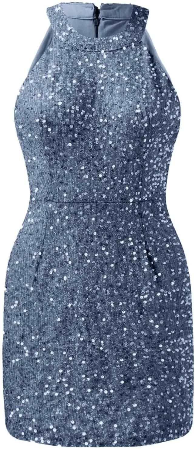 Womens Sequin Dress Hot Drilling Tassel Mini Dress Cocktail Party Dress Sexy Club Night Dress Wrap Hip Dresses