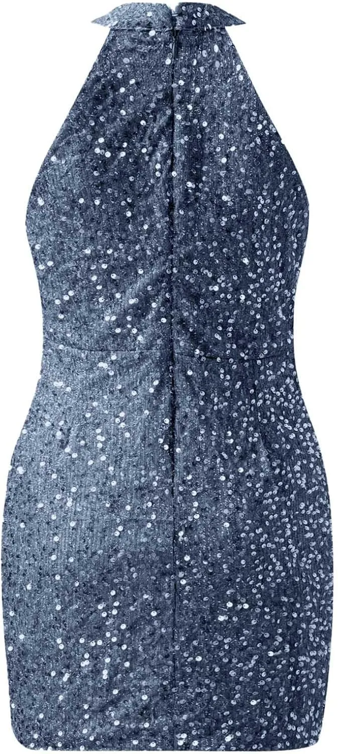Womens Sequin Dress Hot Drilling Tassel Mini Dress Cocktail Party Dress Sexy Club Night Dress Wrap Hip Dresses