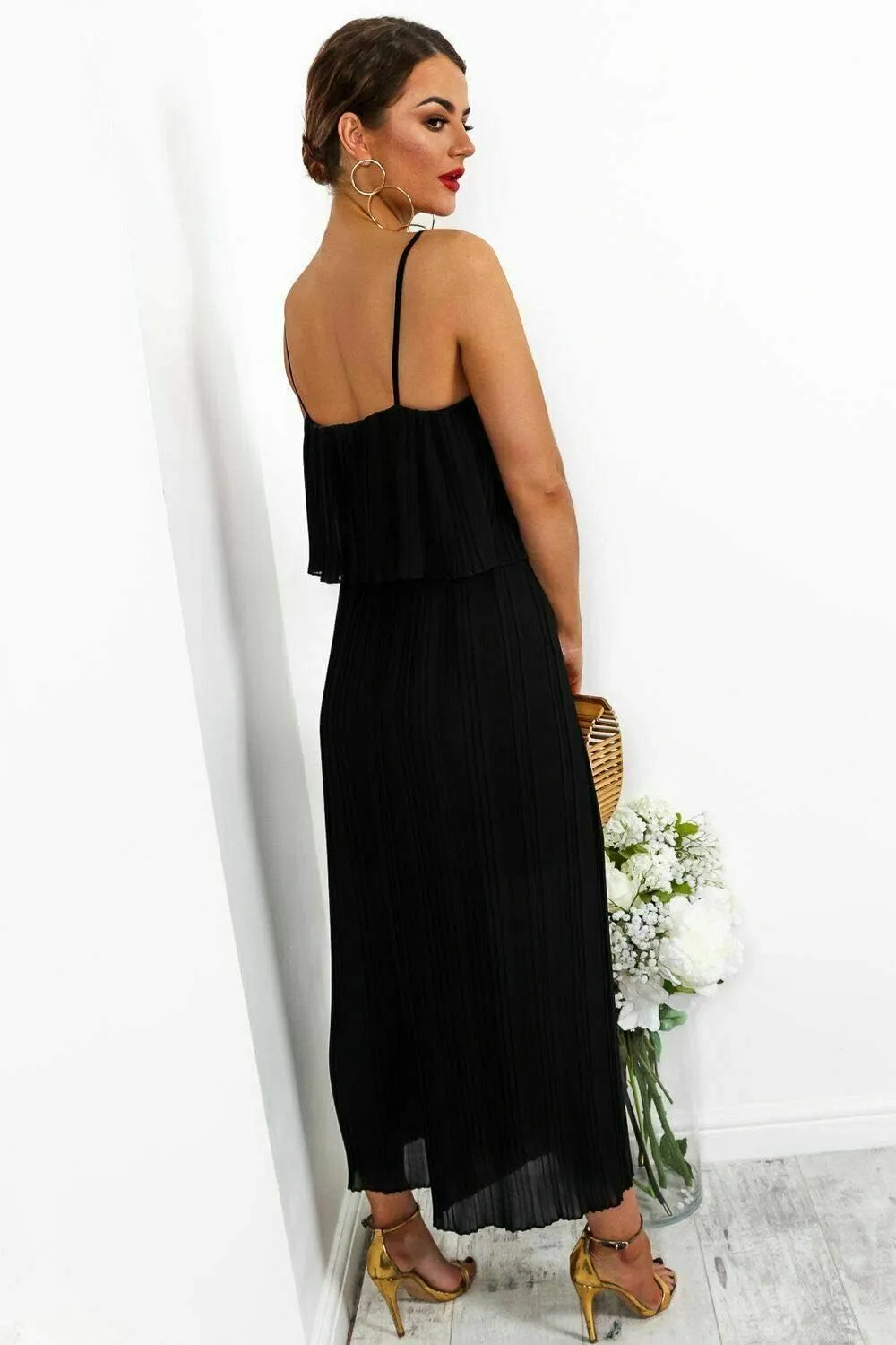 Women's Sleeveless Pleated Soft Fabric Strap All in One Jumpsuit Ladies Dress Playsuit