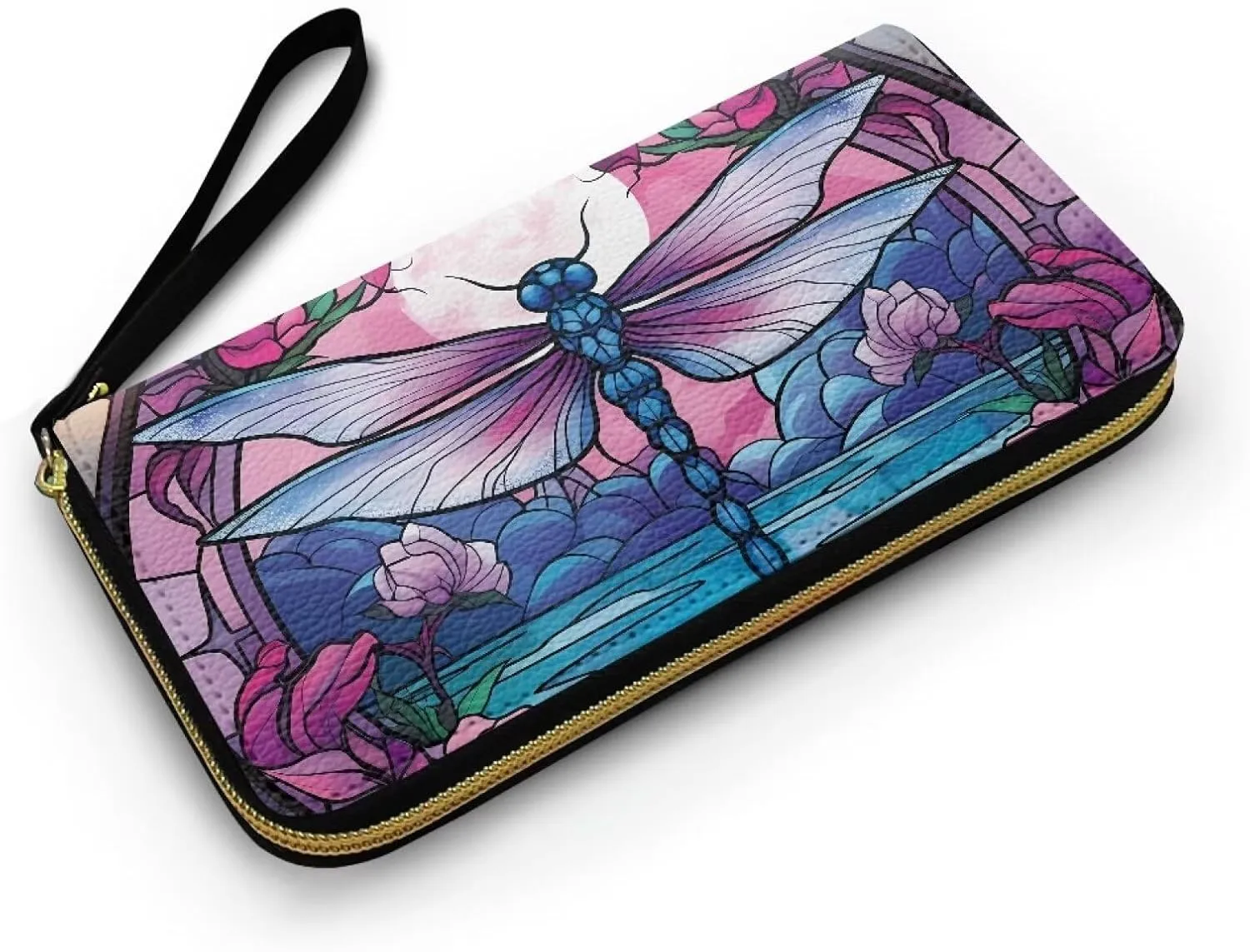 Wristlet Clutch Bags for Women, PU Leather Clutch Bags for Women Bifold Long Slim Clutch