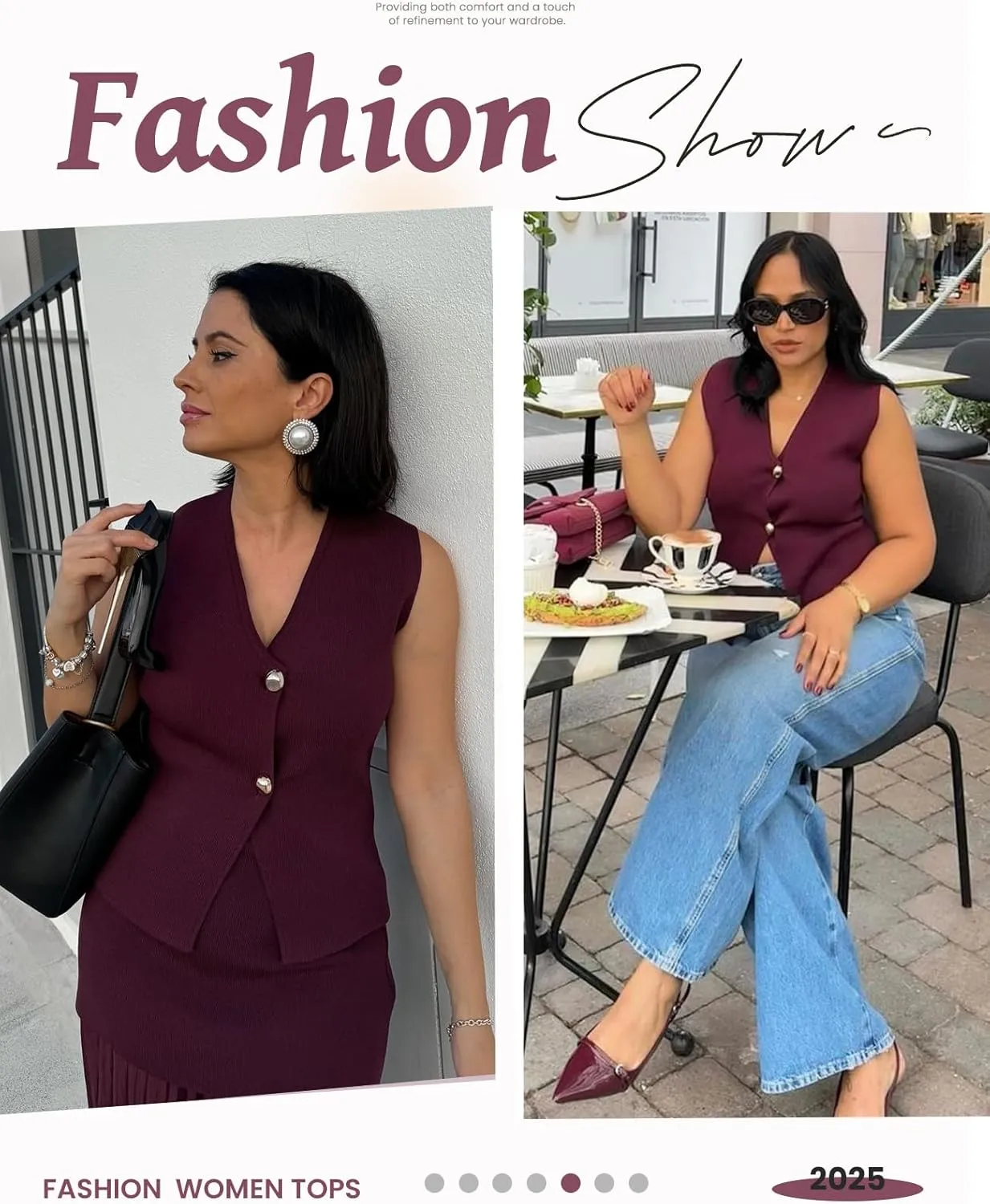 Wyeysyt Womens Vest Top Cropped Sleeveless Knit Vest Gold Button Down V Neck Vest Casual Plain Summer Waistcoat Cardigan
