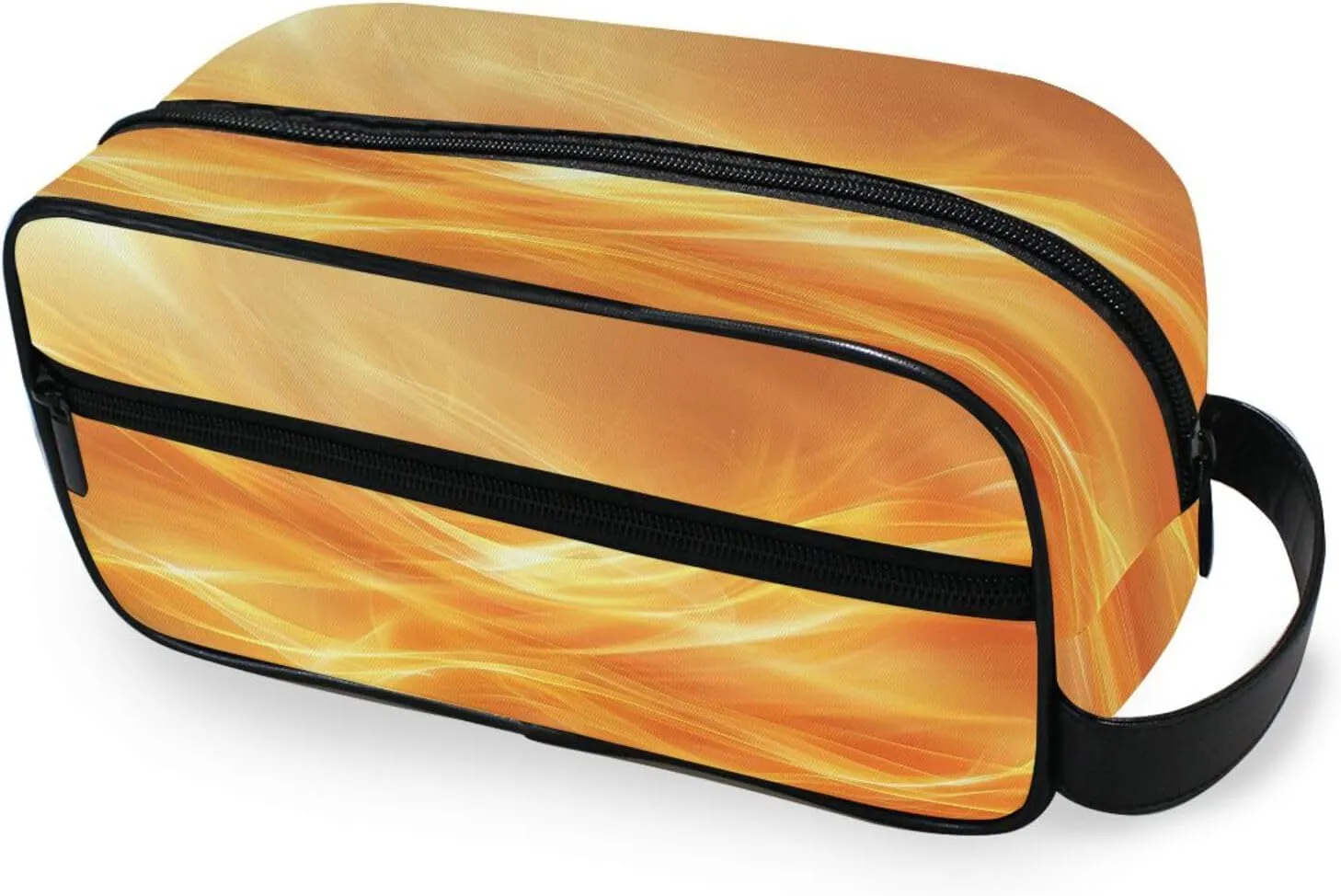 Yellow Background Travel Toiletry Bag for Women Men, Hanging Cosmetic Bag, Water Resistant Shaving Bag for Toiletries Accessories