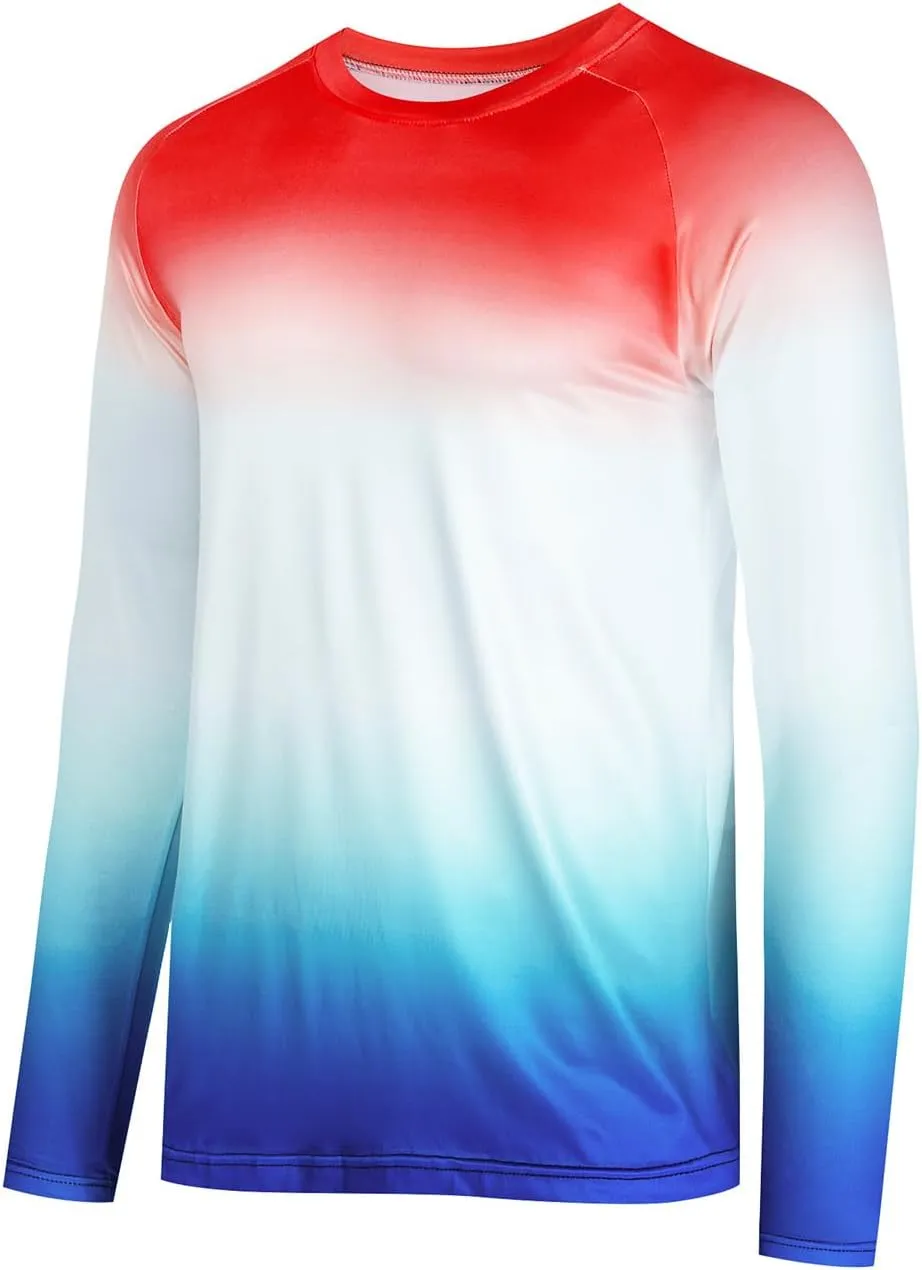 YIBIMOTTO Fishing Shirt for Men Long Sleeve Sun Protection Colorful T-Shirts Quick Dry Cooling Sweatshirts