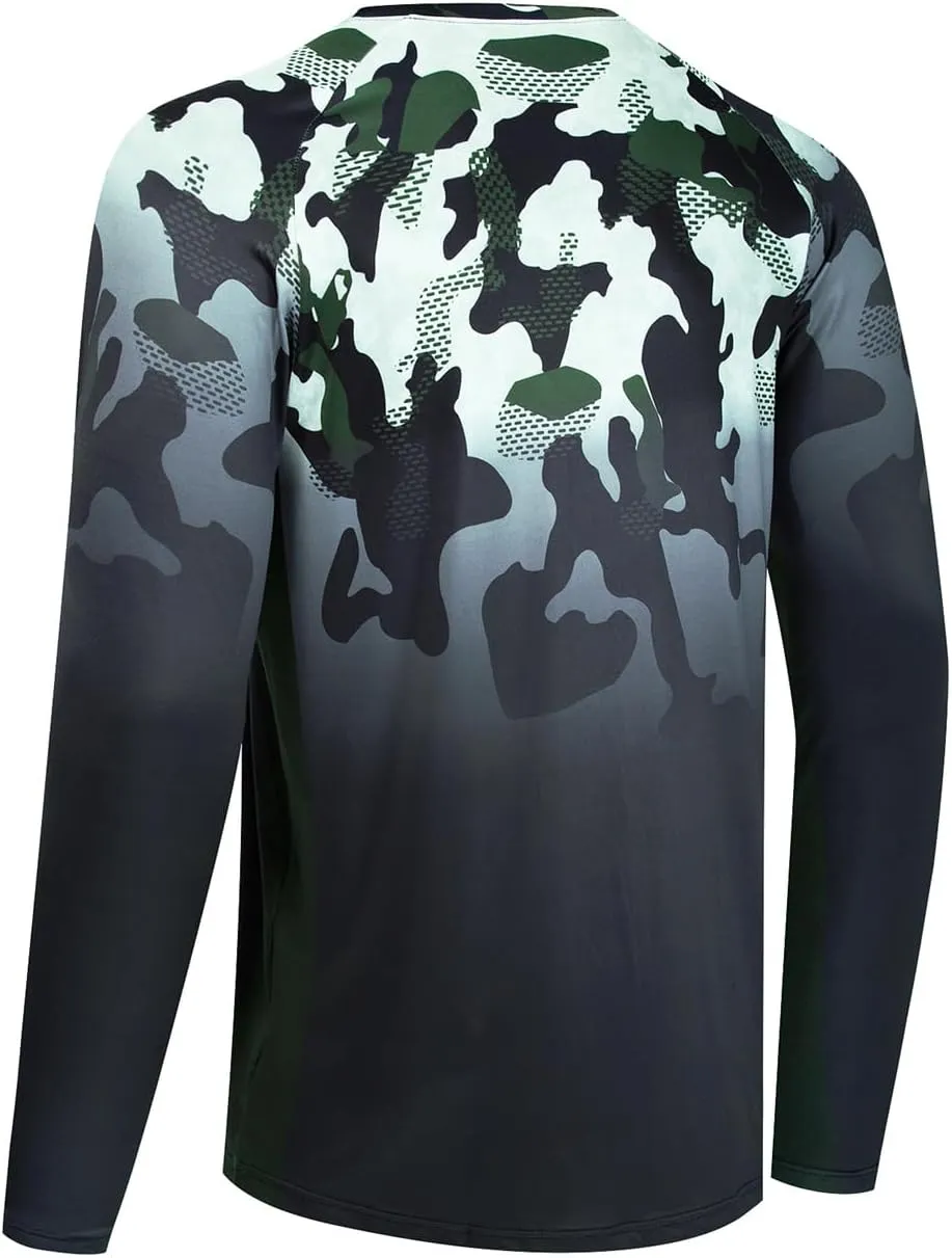 YIBIMOTTO Fishing Shirt for Men Long Sleeve Sun Protection Colorful T-Shirts Quick Dry Cooling Sweatshirts