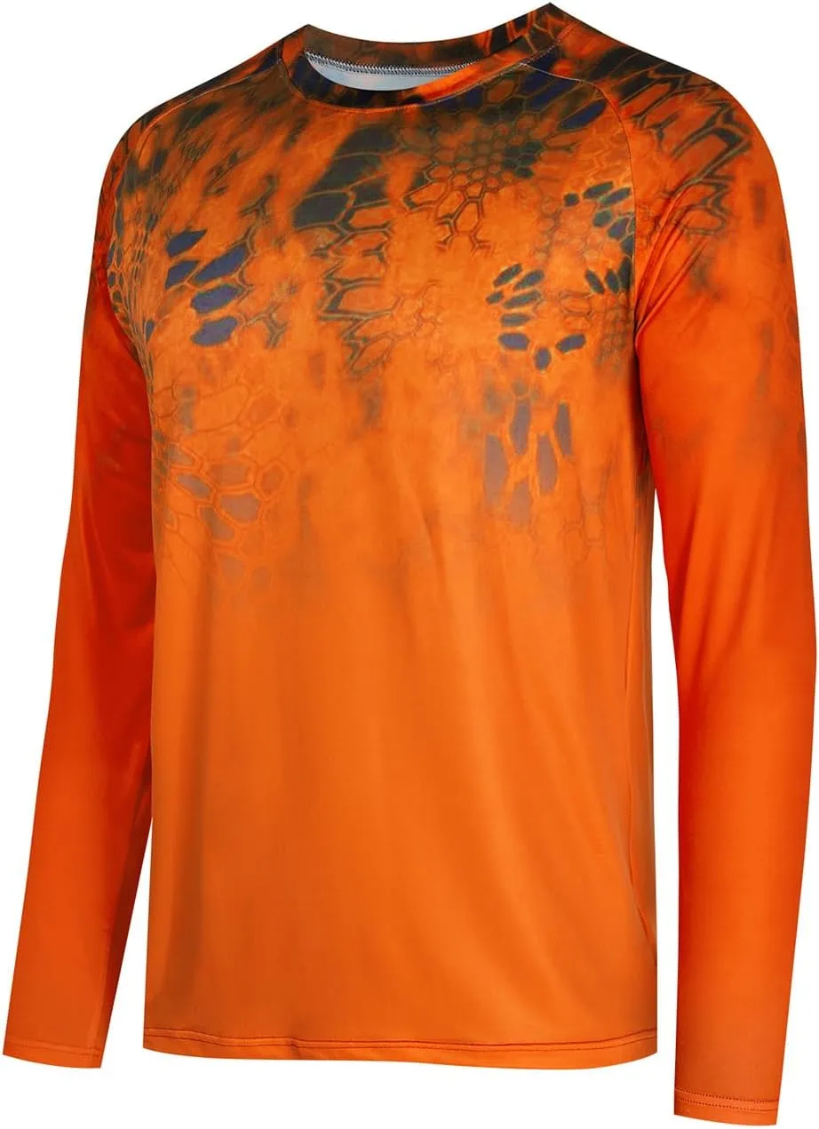 YIBIMOTTO Fishing Shirt for Men Long Sleeve Sun Protection Colorful T-Shirts Quick Dry Cooling Sweatshirts