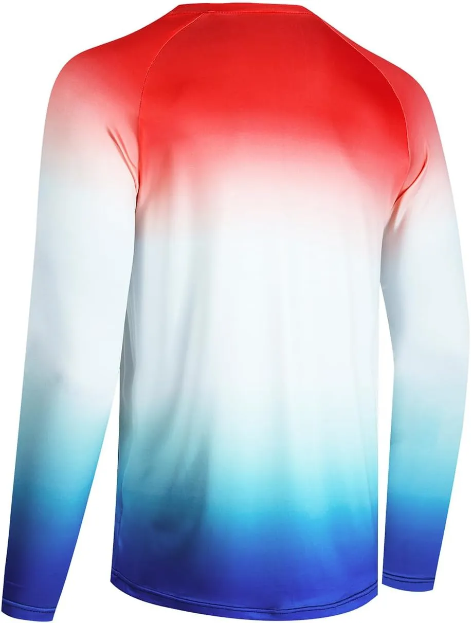 YIBIMOTTO Fishing Shirt for Men Long Sleeve Sun Protection Colorful T-Shirts Quick Dry Cooling Sweatshirts