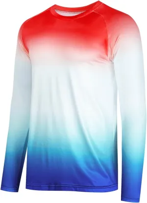 YIBIMOTTO Fishing Shirt for Men Long Sleeve Sun Protection Colorful T-Shirts Quick Dry Cooling Sweatshirts