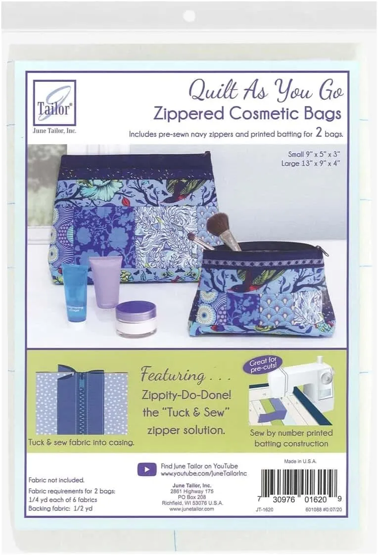 Zippity Do Done Cosmetic Bags (2) - Navy Zip, Red