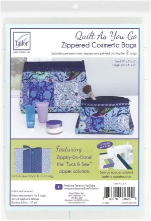 Zippity Do Done Cosmetic Bags (2) - Navy Zip, Red